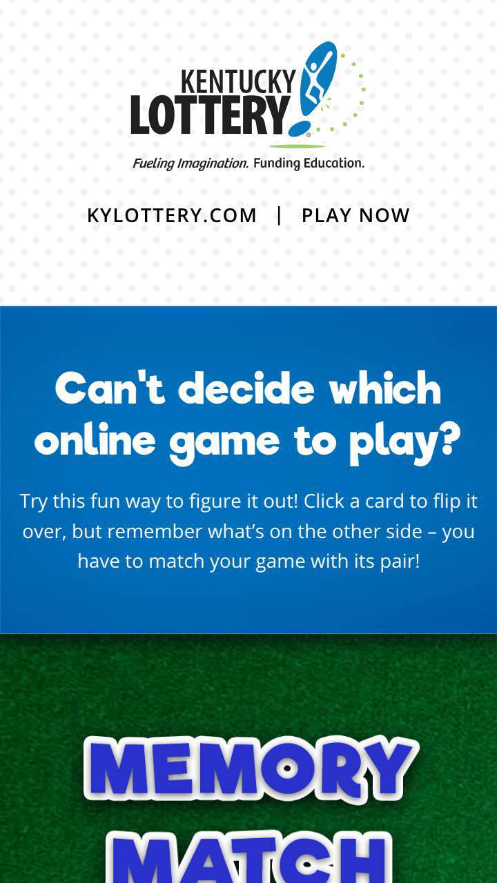 A view of the KY Lotto header and mast-head