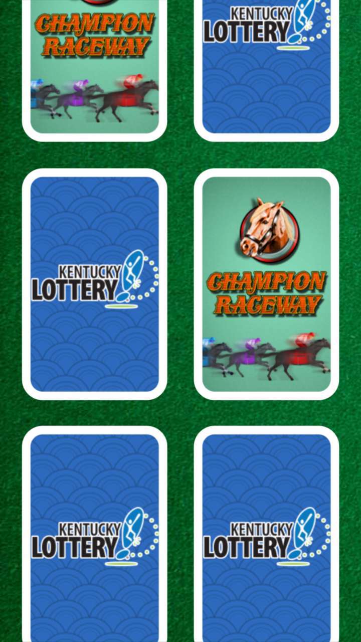 KY Lotto playing cards are flipped to reveal the match.