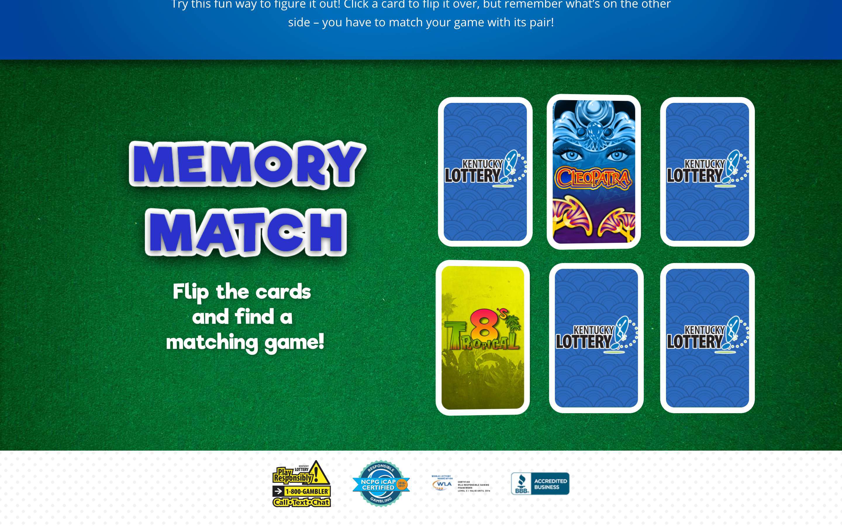 Randomly chosen games are displayed.